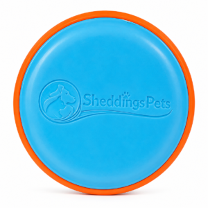 Durable Dog Flying Disc – Soft Rubber Frisbee Toy for Fetch, Training & Outdoor Play | Blue & Orange