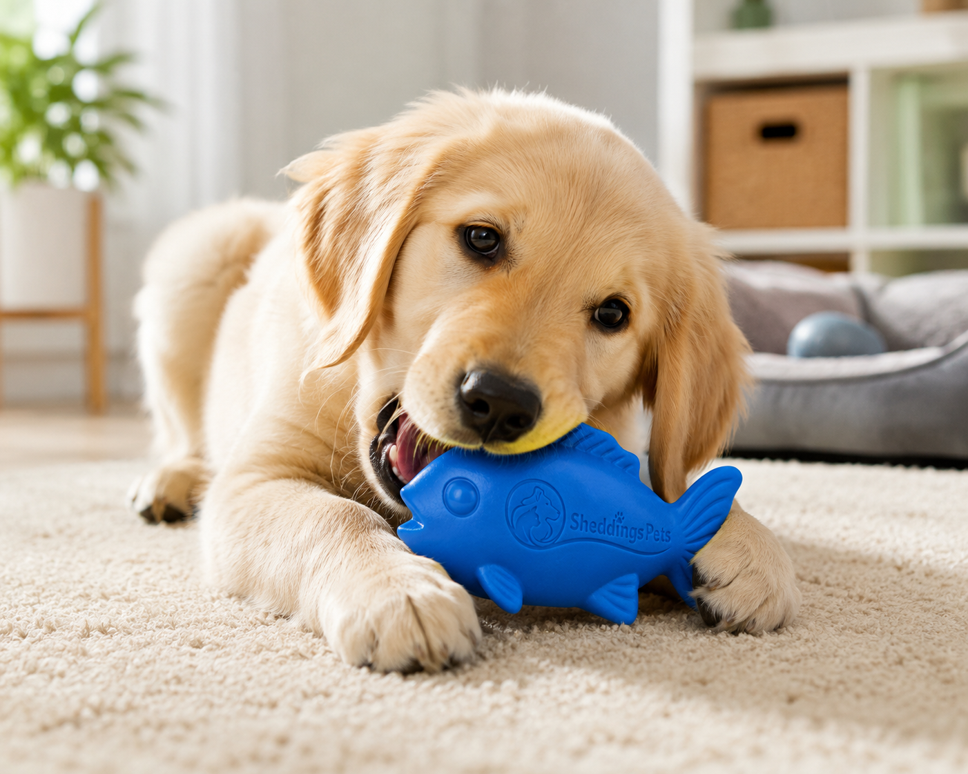 Durable Fish-Shaped Dog Chew & Fetch Toy – Interactive Rubber Toy for Small, Medium & Large Dogs | Blue - Image 2