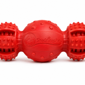 Interactive Rubber Dog Chew Toy with Treat Dispensing Rollers – Dental Cleaning & Tough Chew Toy for Small, Medium & Large Dogs | Red