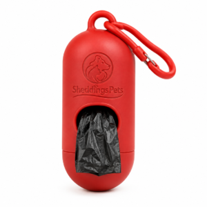 Portable Dog Waste Bag Dispenser with Carabiner Clip – Leakproof Poop Bag Holder for Dog Walking & Travel  Red